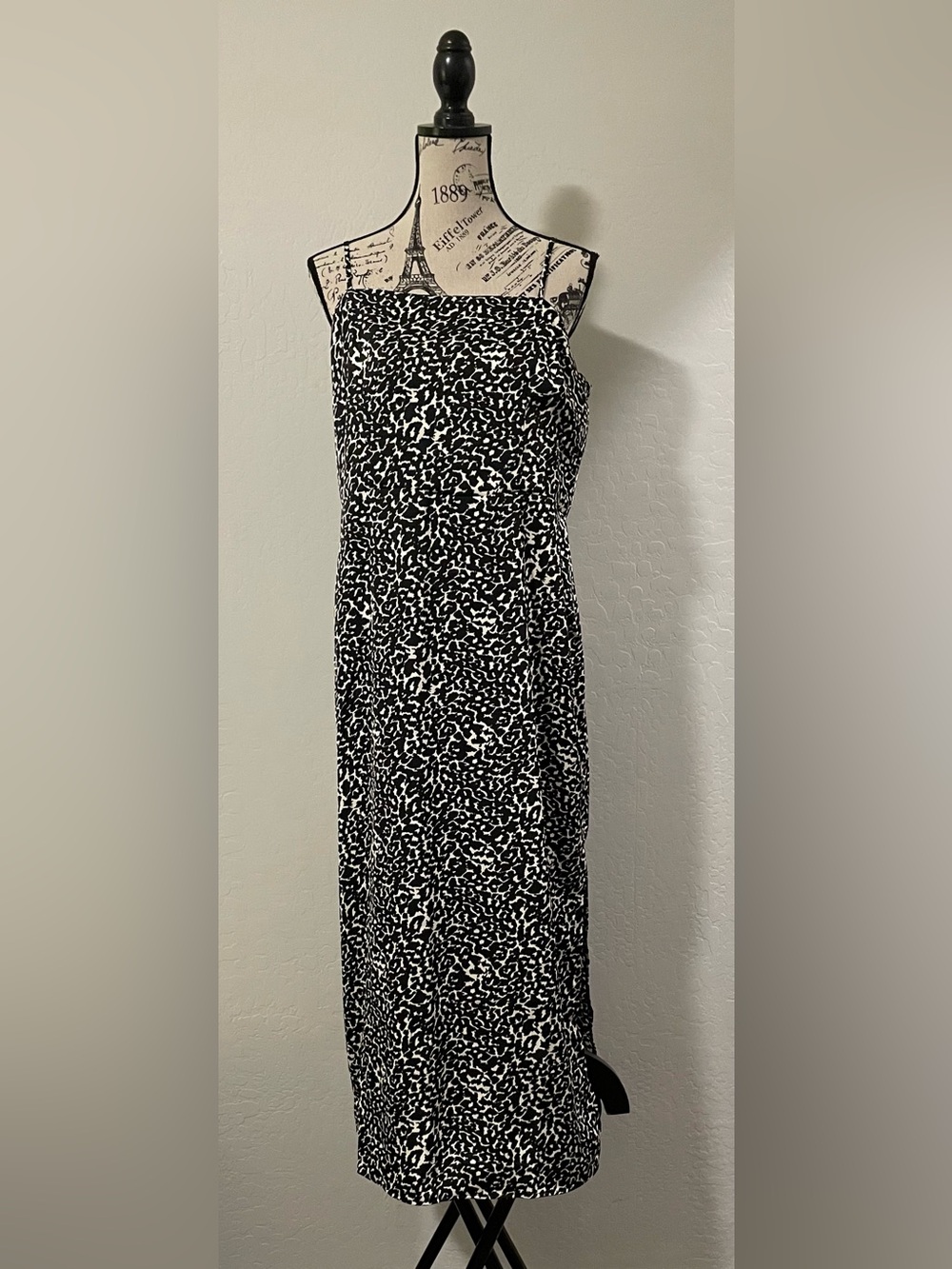 a new day Black and White Spaghetti-Strap Maxi Dress